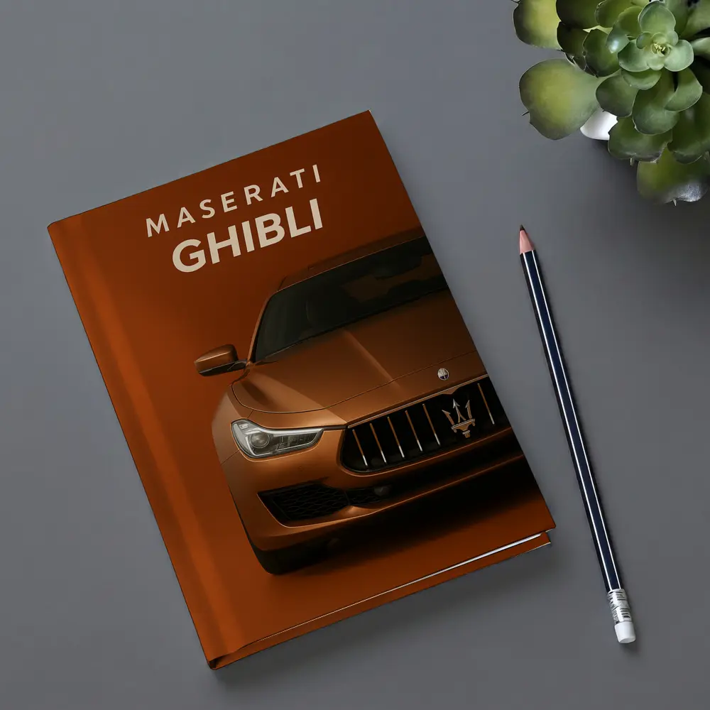 Maserati Ghibli Bronze Front View Art – Notebooks