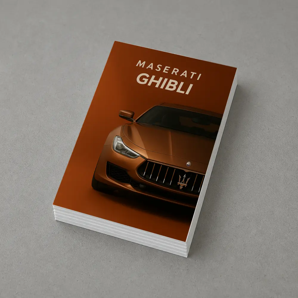 Maserati Ghibli Bronze Front View Art – Postcards