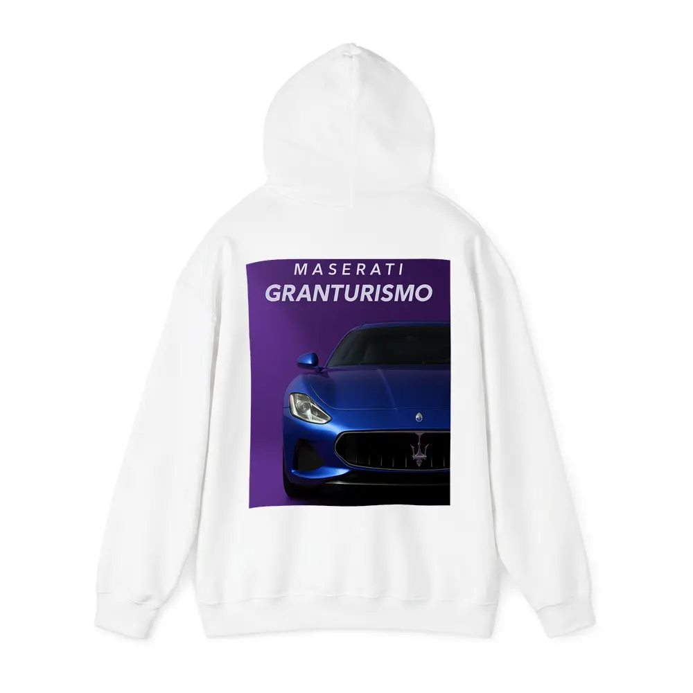 Maserati GranTurismo Blue On Purple Background – Hoodies