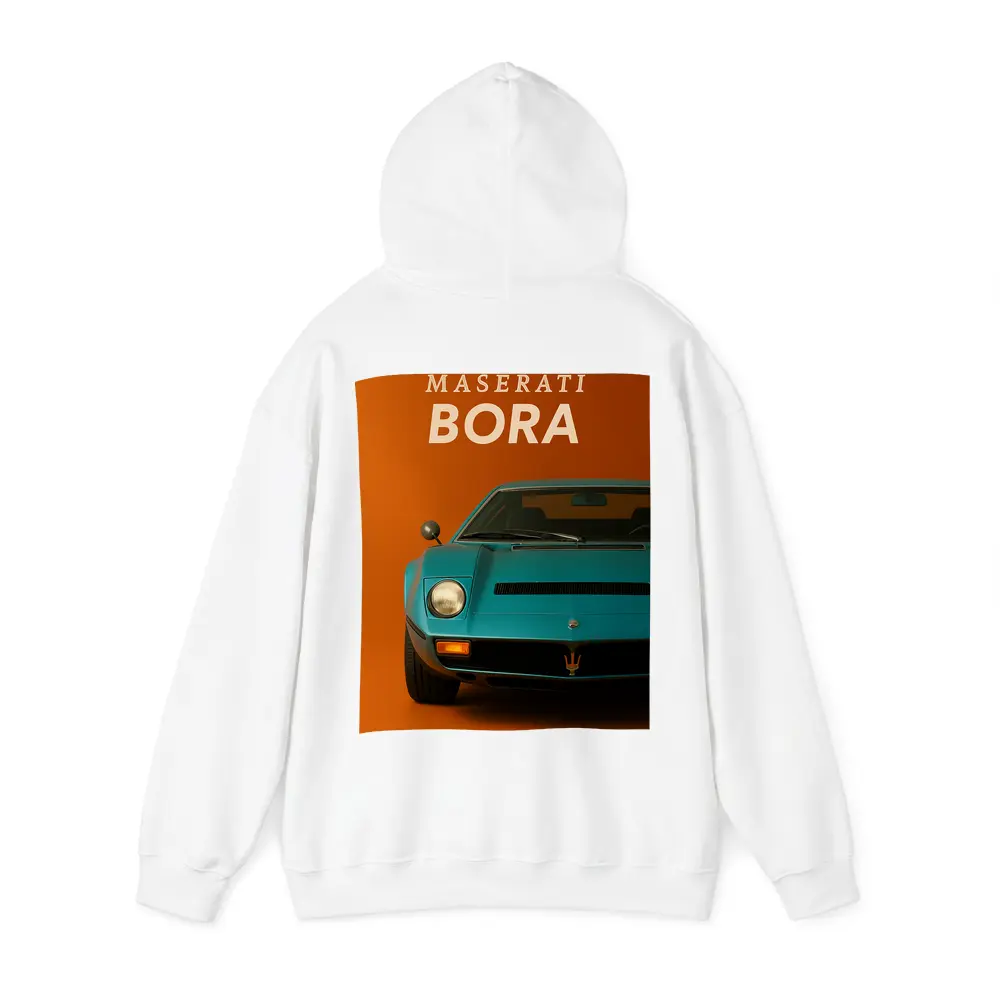 Maserati Bora Classic Car Orange Background – Hoodies