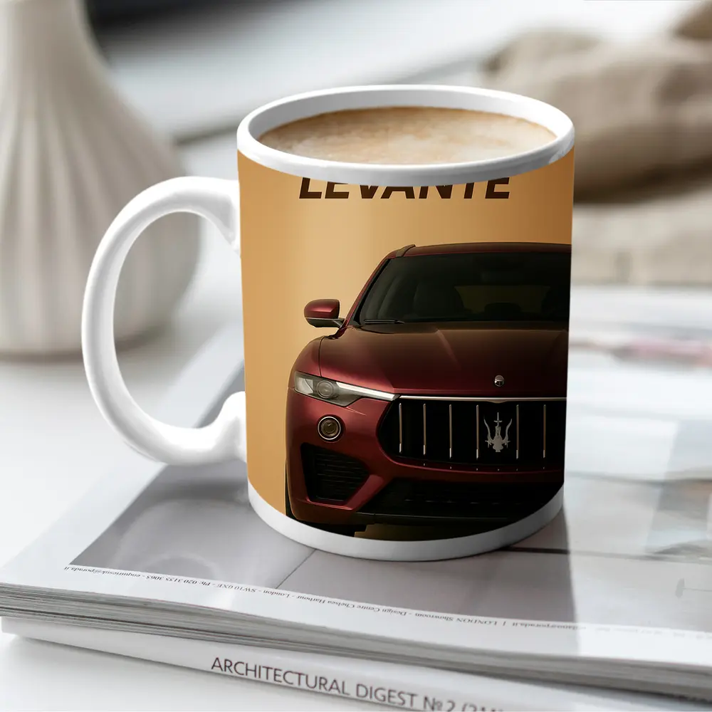 Maserati Levante SUV Deep Red Front View – Mugs