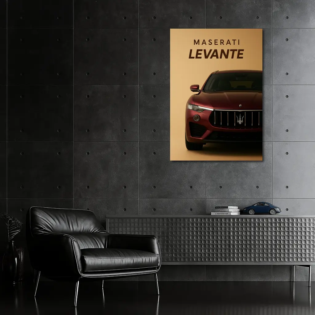 Maserati Levante SUV Deep Red Front View – Wall Art