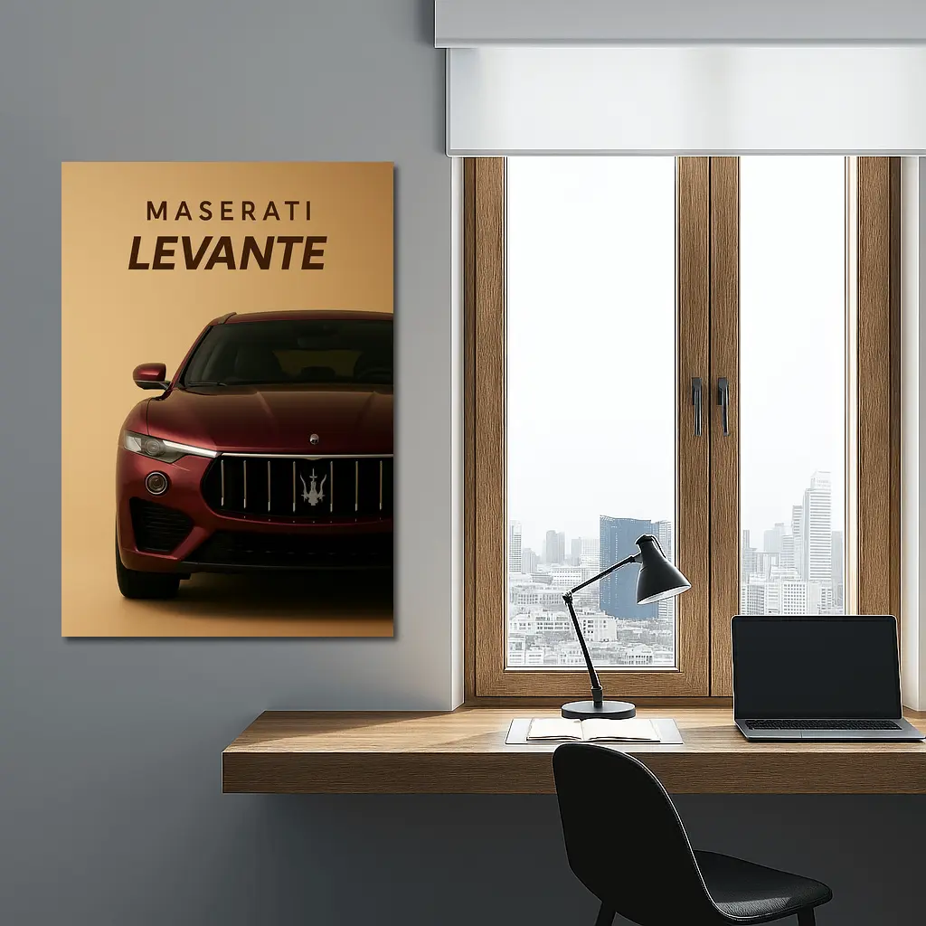 Maserati Levante SUV Deep Red Front View – Wall Art