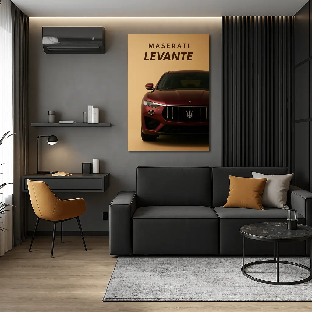 Maserati Levante SUV Deep Red Front View – Wall Art