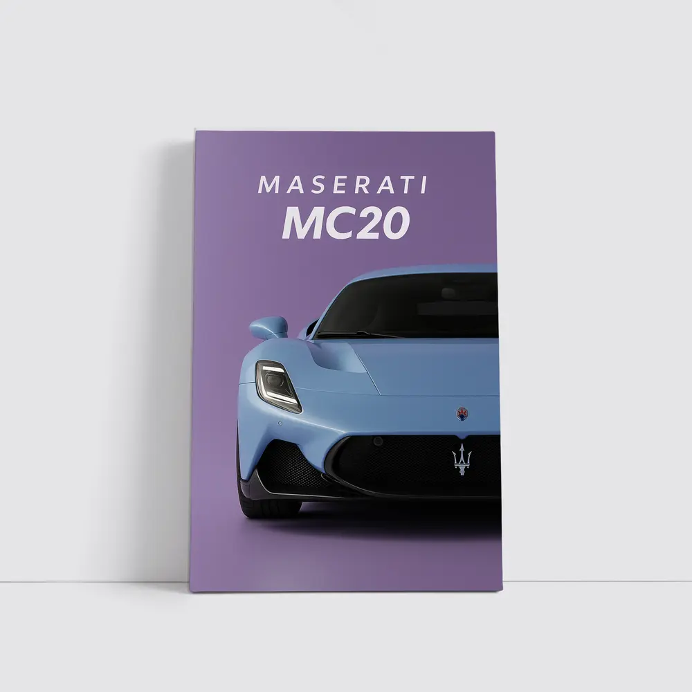Maserati MC20 Supercar Purple Studio Background – Wall Art