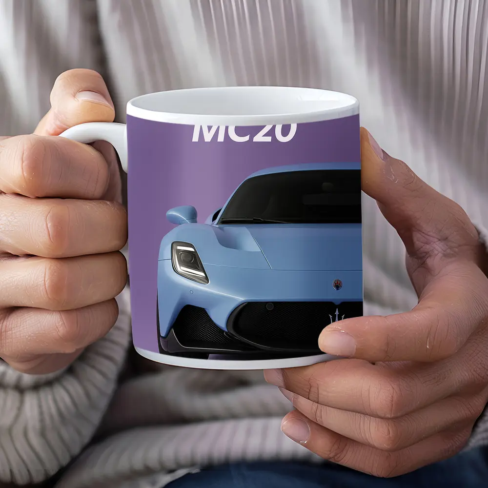 Maserati MC20 Supercar Purple Studio Background – Mugs
