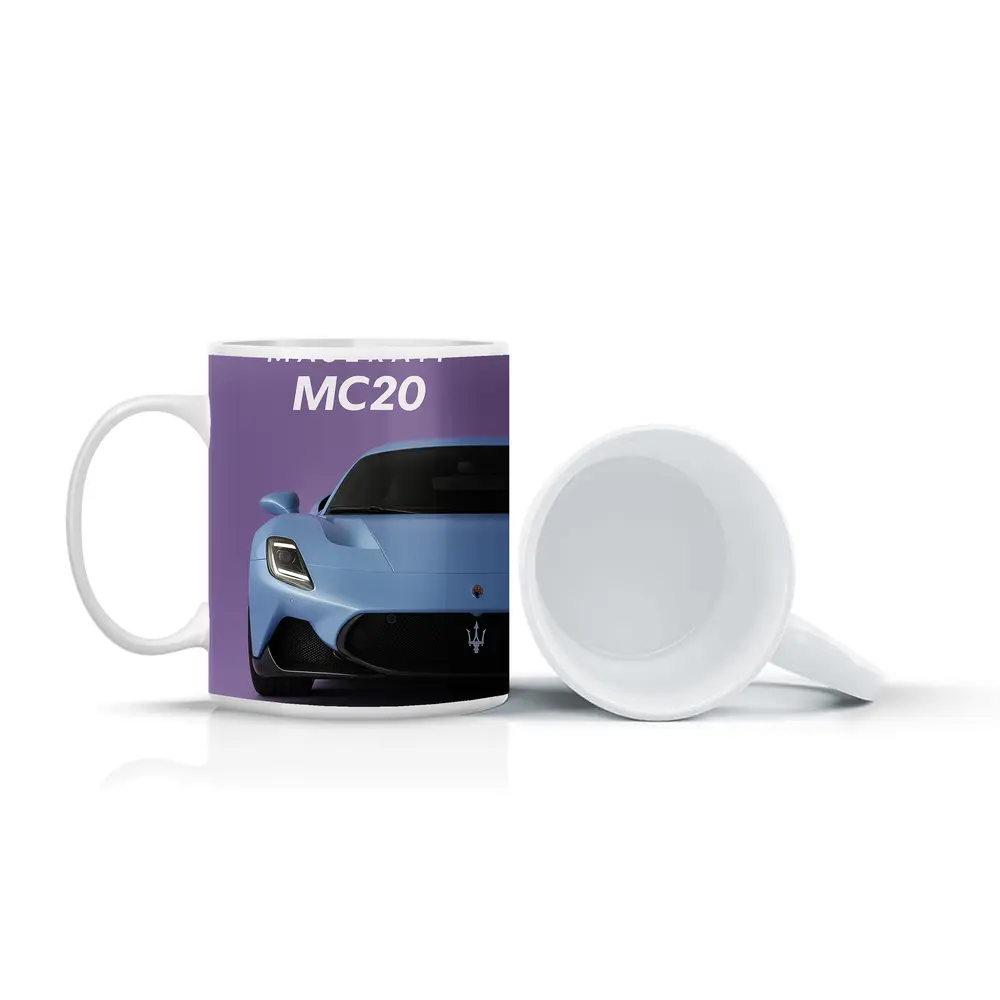 Maserati MC20 Supercar Purple Studio Background – Mugs