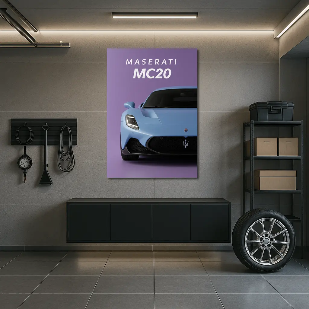 Maserati MC20 Supercar Purple Studio Background – Wall Art