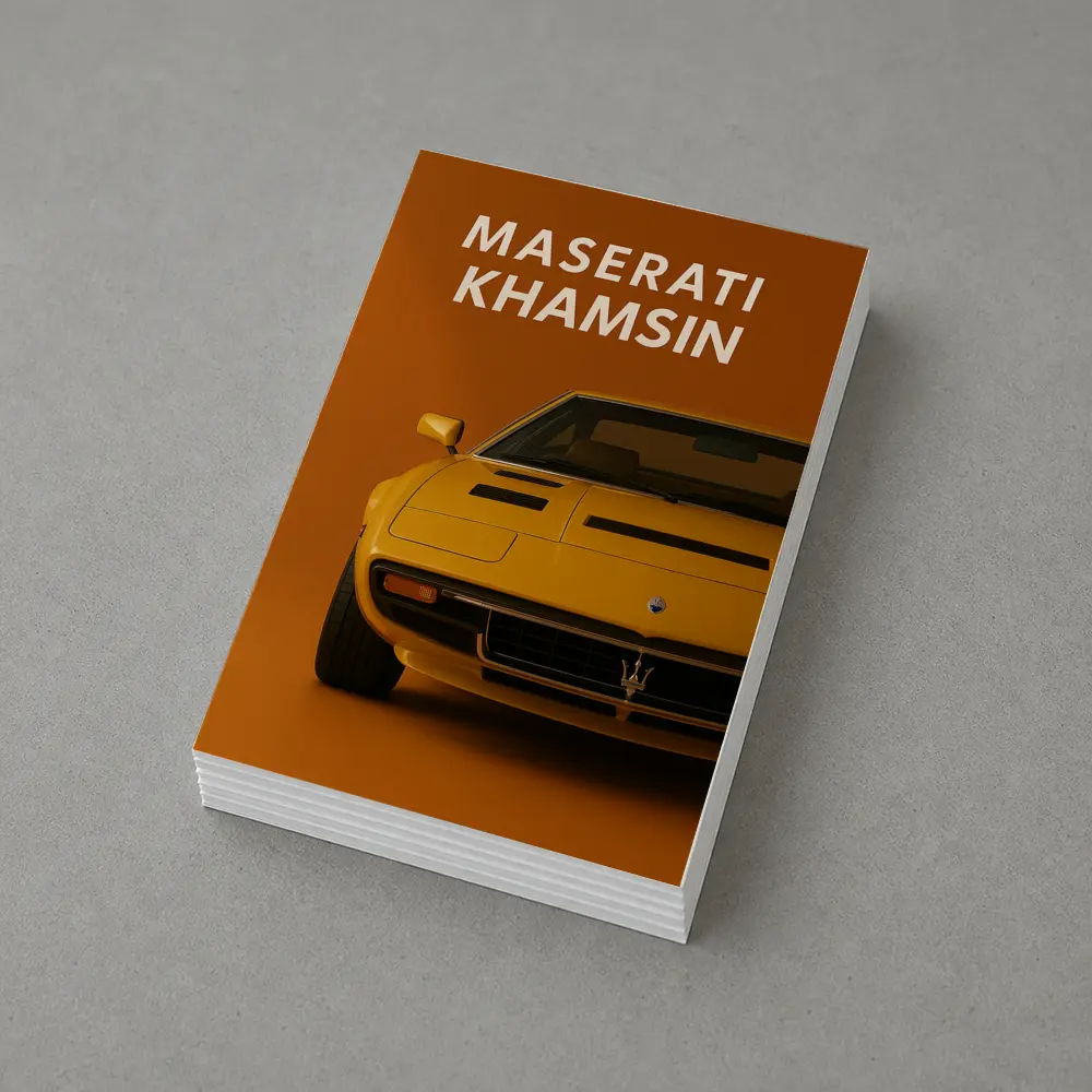 Maserati Khamsin Yellow Classic Car Art – Postcards
