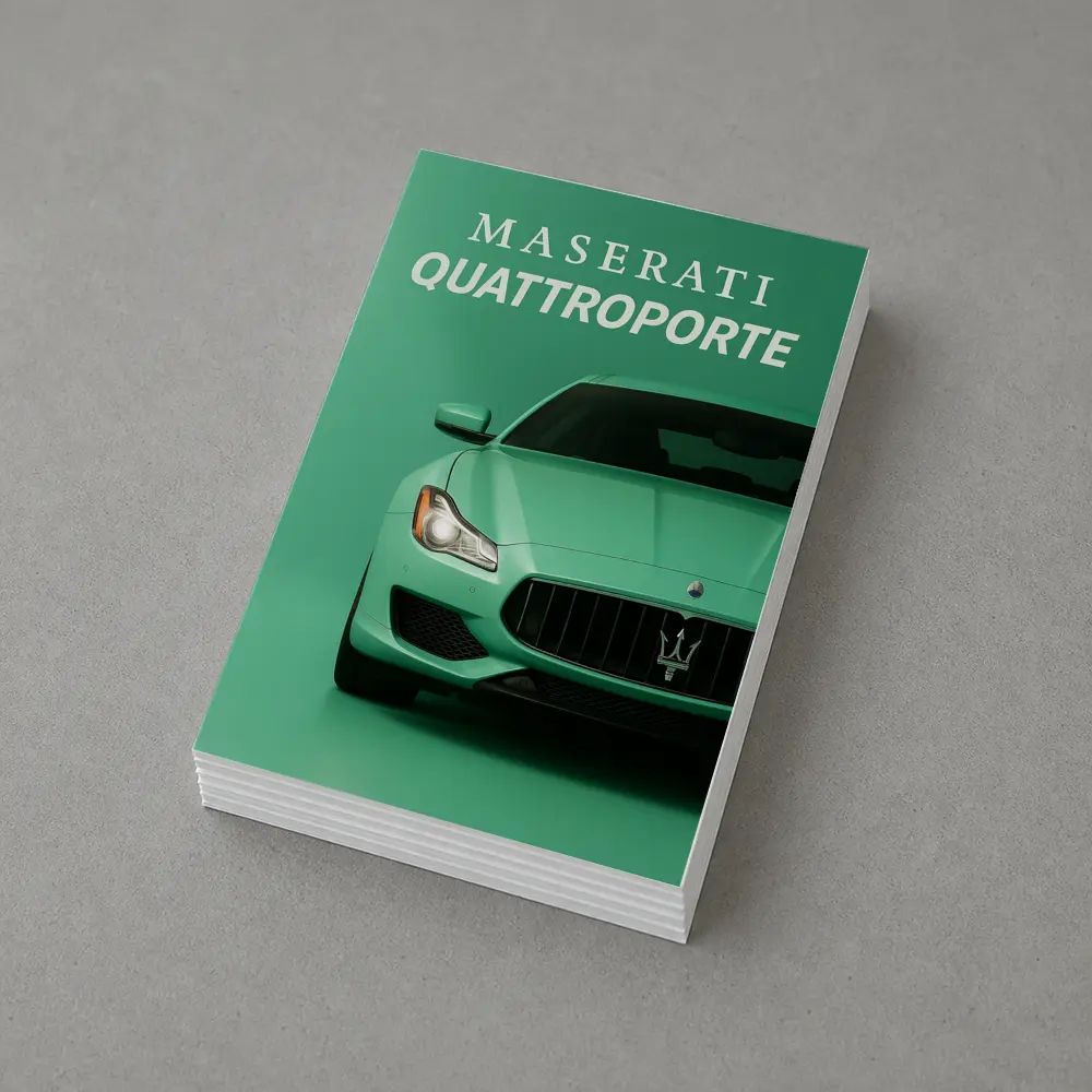 Maserati Quattroporte Mint Green Front View – Postcards
