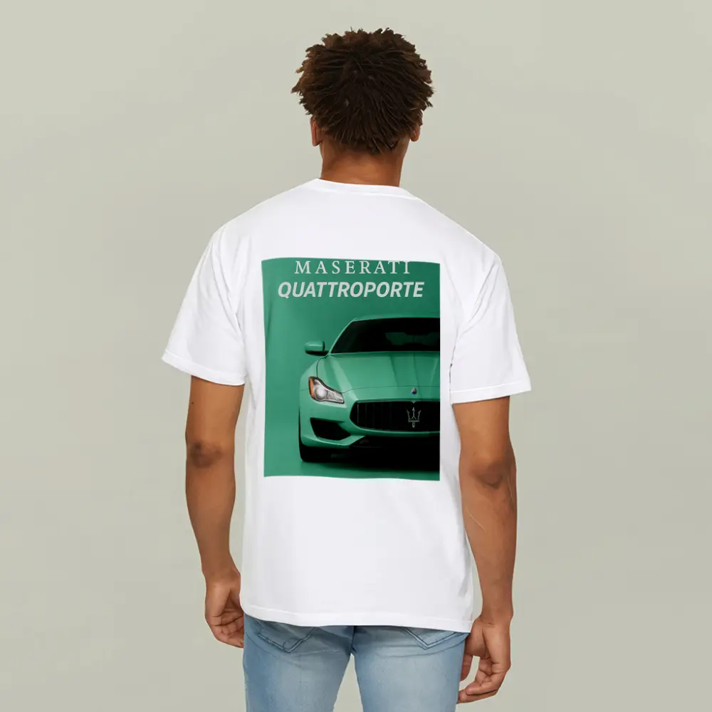 Maserati Quattroporte Mint Green Front View – T-Shirts