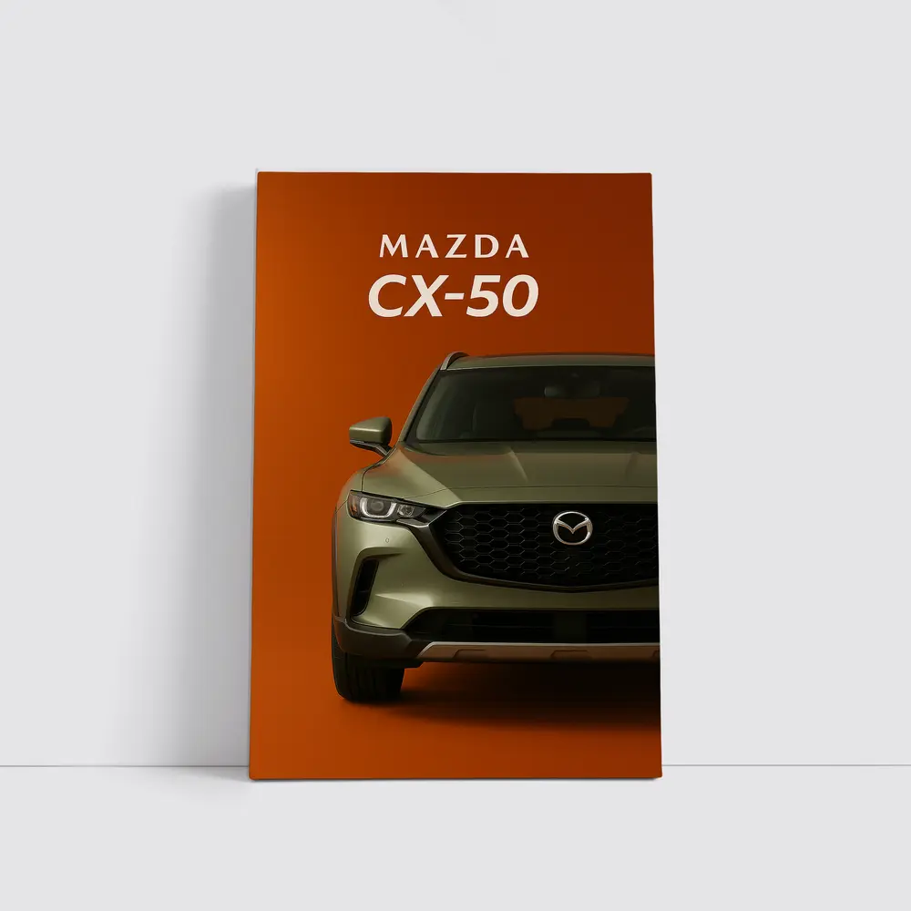 Mazda CX-50 Front View Orange Background – Wall Art