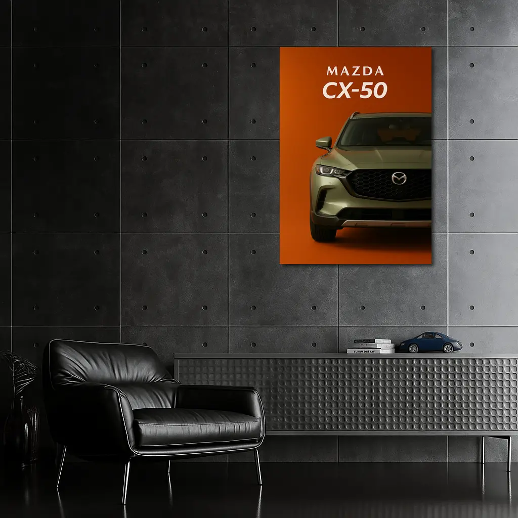 Mazda CX-50 Front View Orange Background – Wall Art