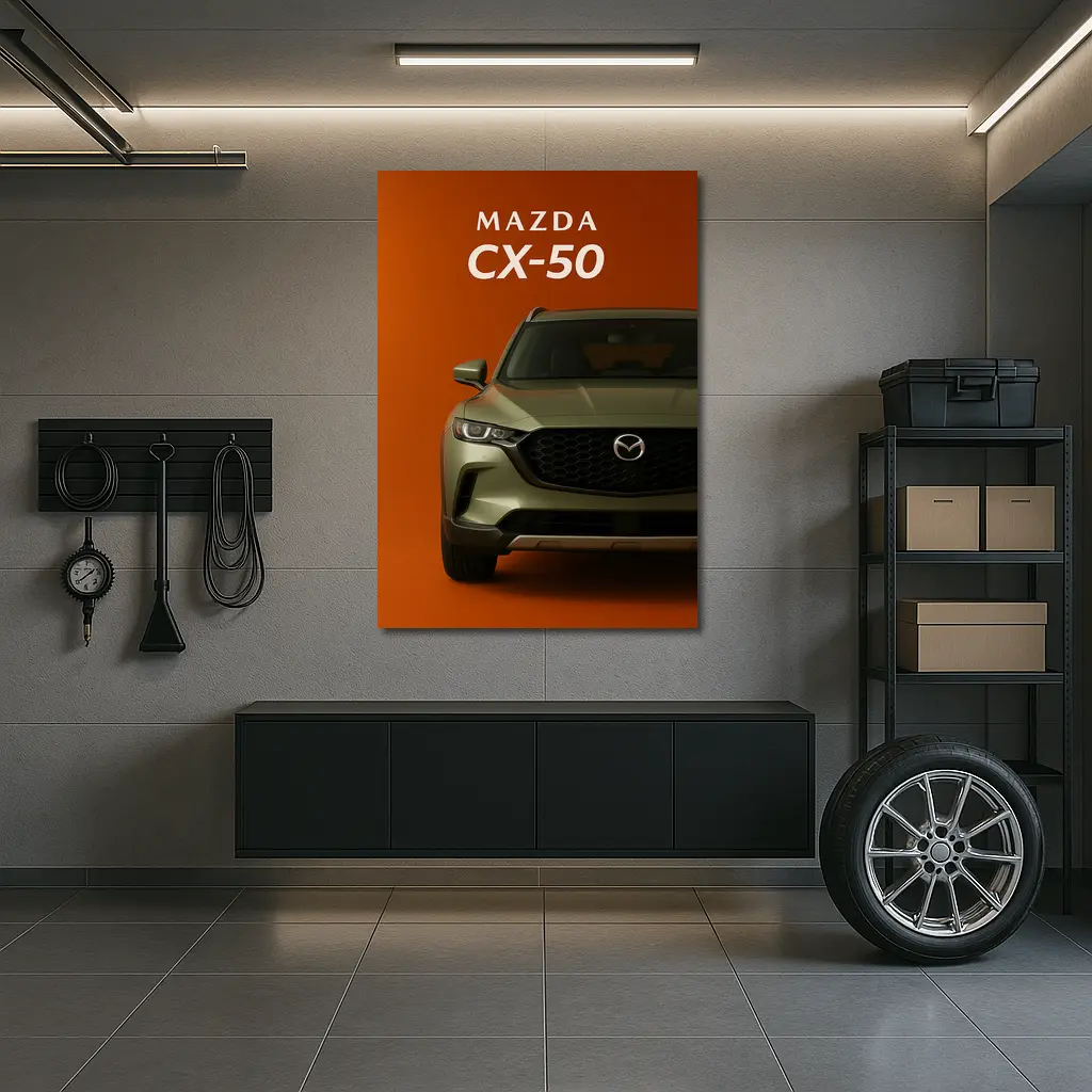 Mazda CX-50 Front View Orange Background – Wall Art