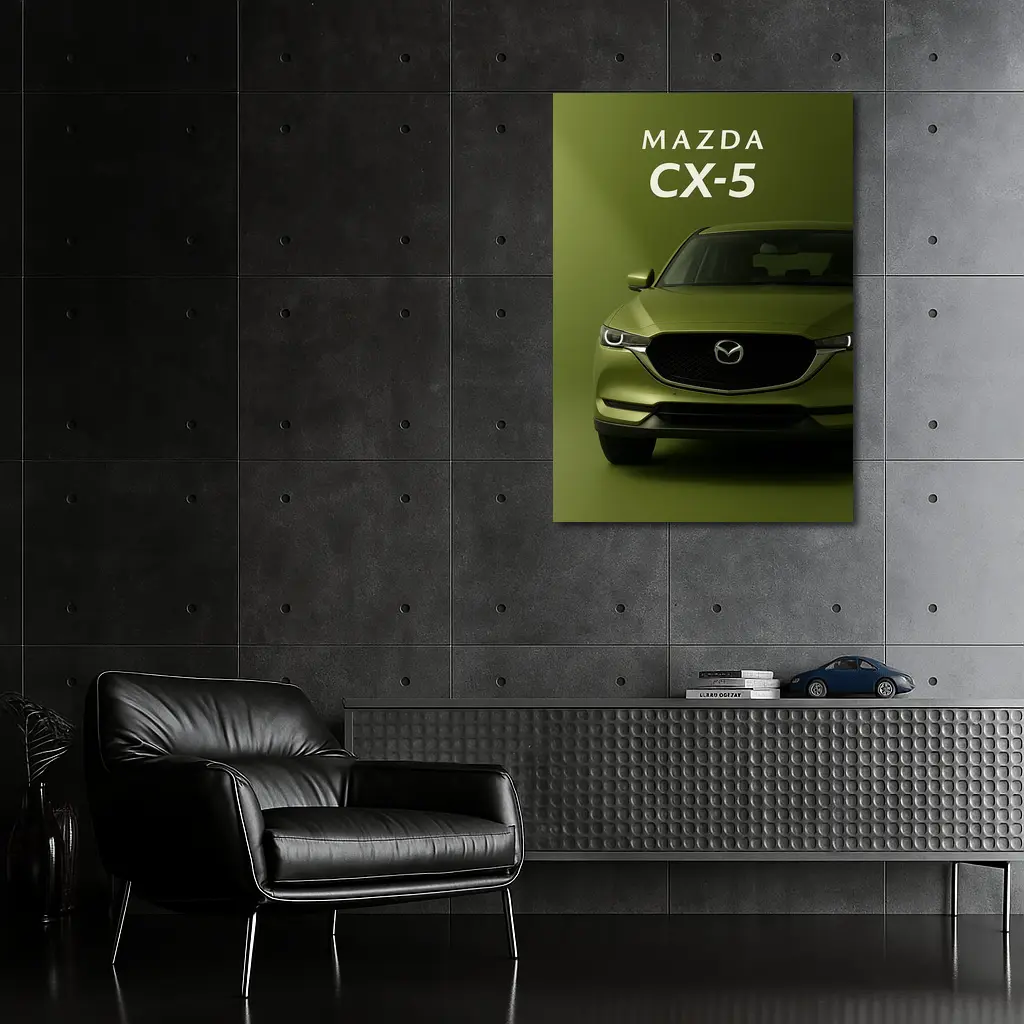 Mazda CX-5 Front View Green Background – Wall Art
