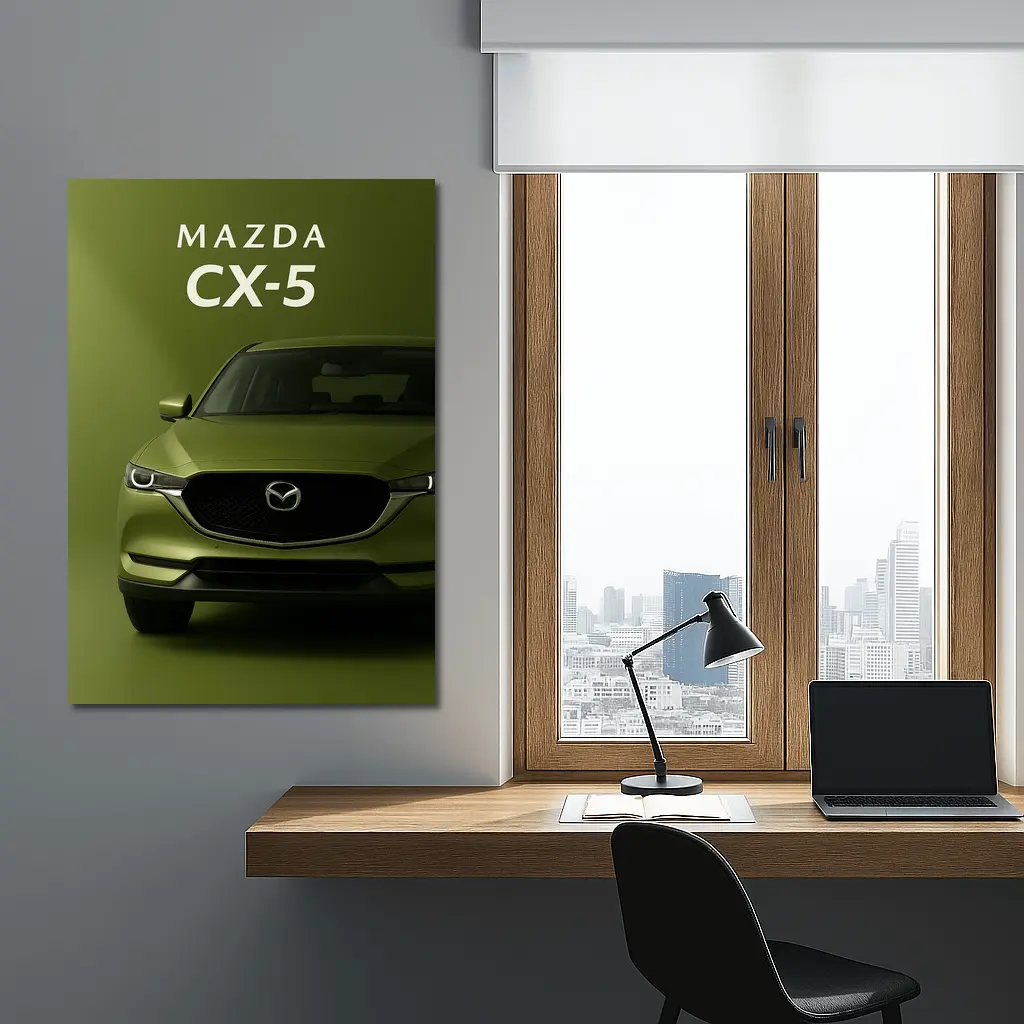 Mazda CX-5 Front View Green Background – Wall Art
