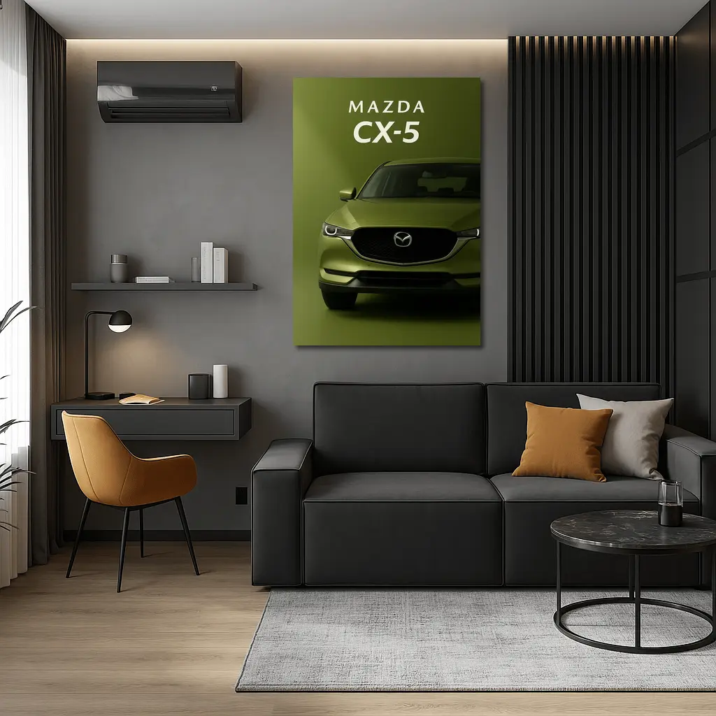 Mazda CX-5 Front View Green Background – Wall Art