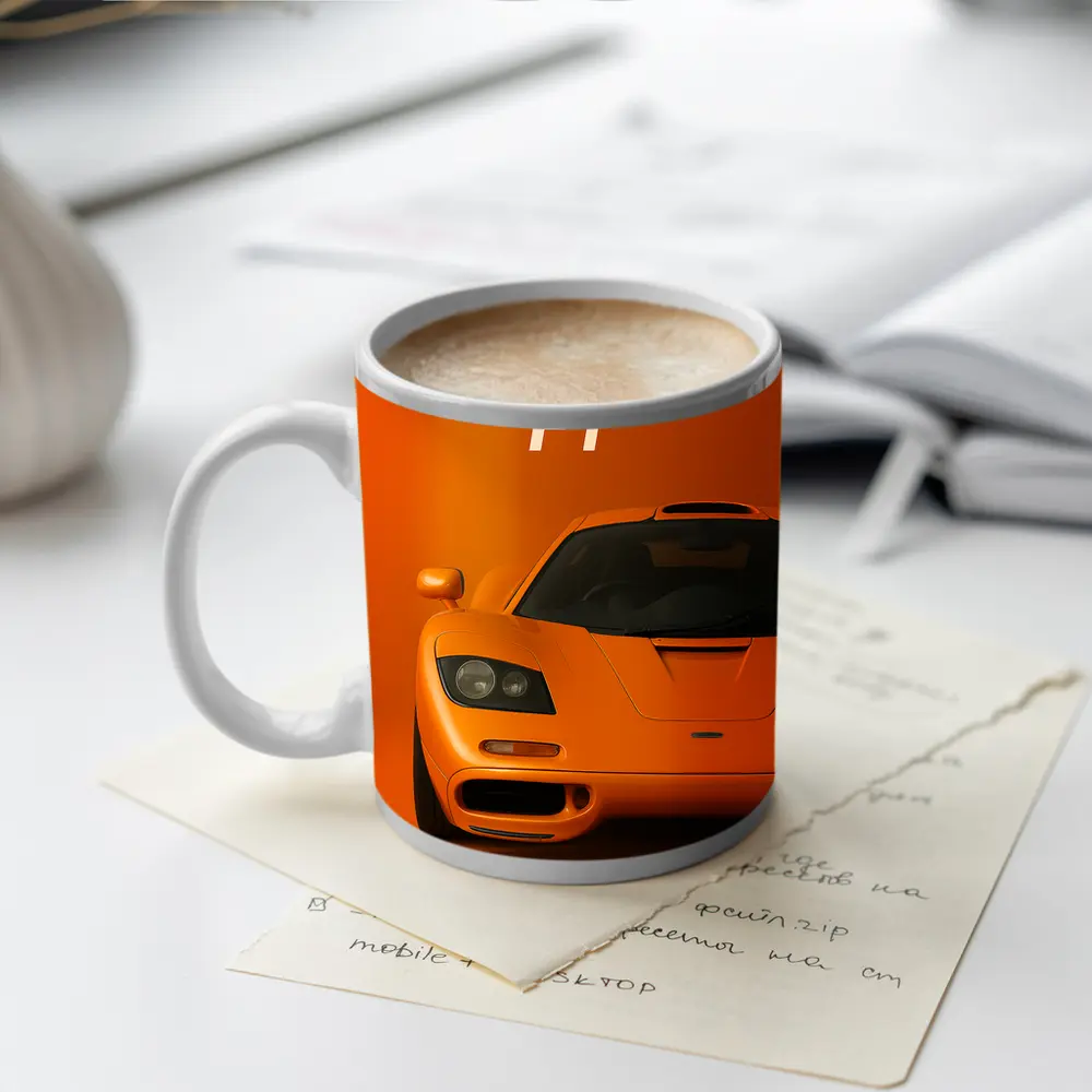 McLaren F1 Orange Studio Art Print – Mugs