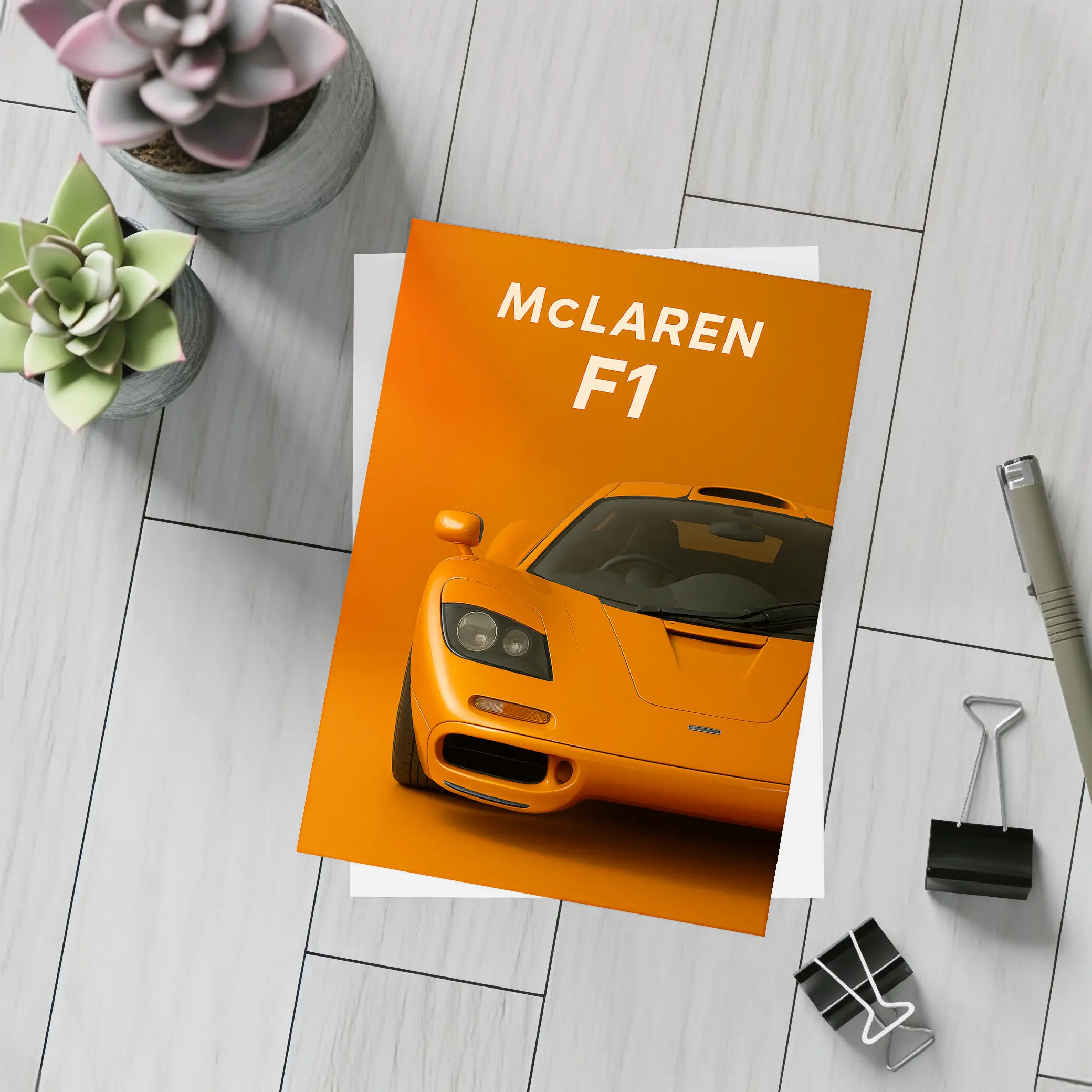 McLaren F1 Orange Studio Art Print – Postcards
