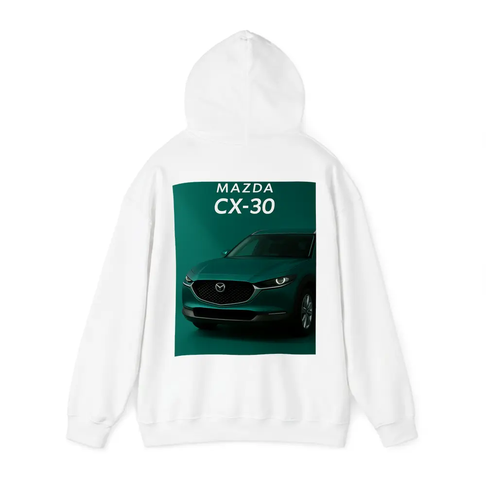 Mazda CX-30 Green SUV Dark Background – Hoodies