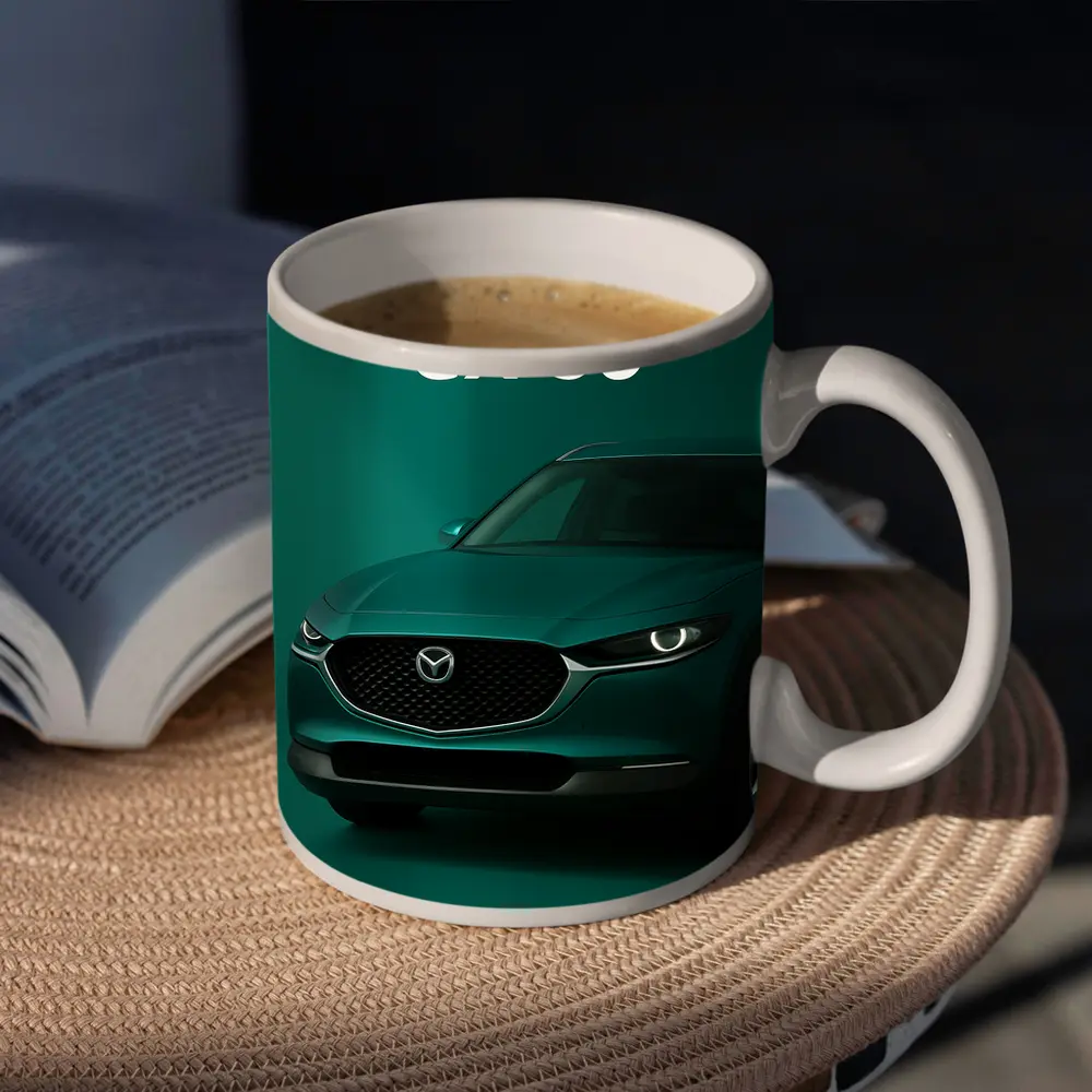 Mazda CX-30 Green SUV Dark Background – Mugs