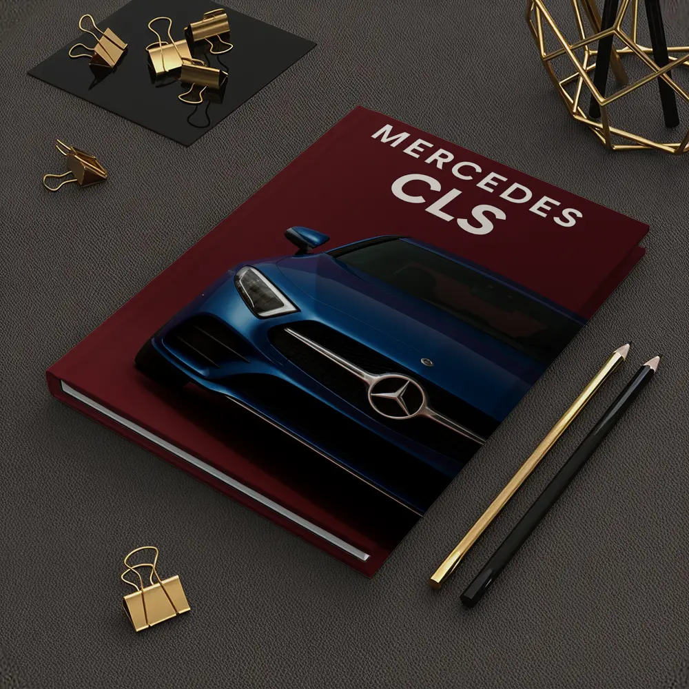 Mercedes CLS Blue Car Dark Red Background – Notebooks