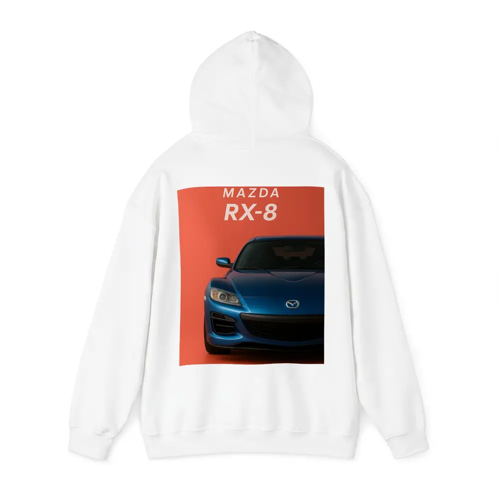 Mazda RX-8 Front View Orange Background – Hoodies