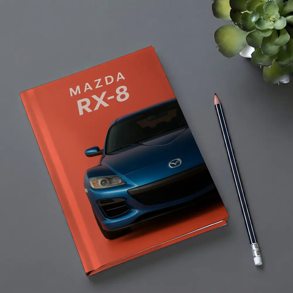 Mazda RX-8 Front View Orange Background – Notebooks