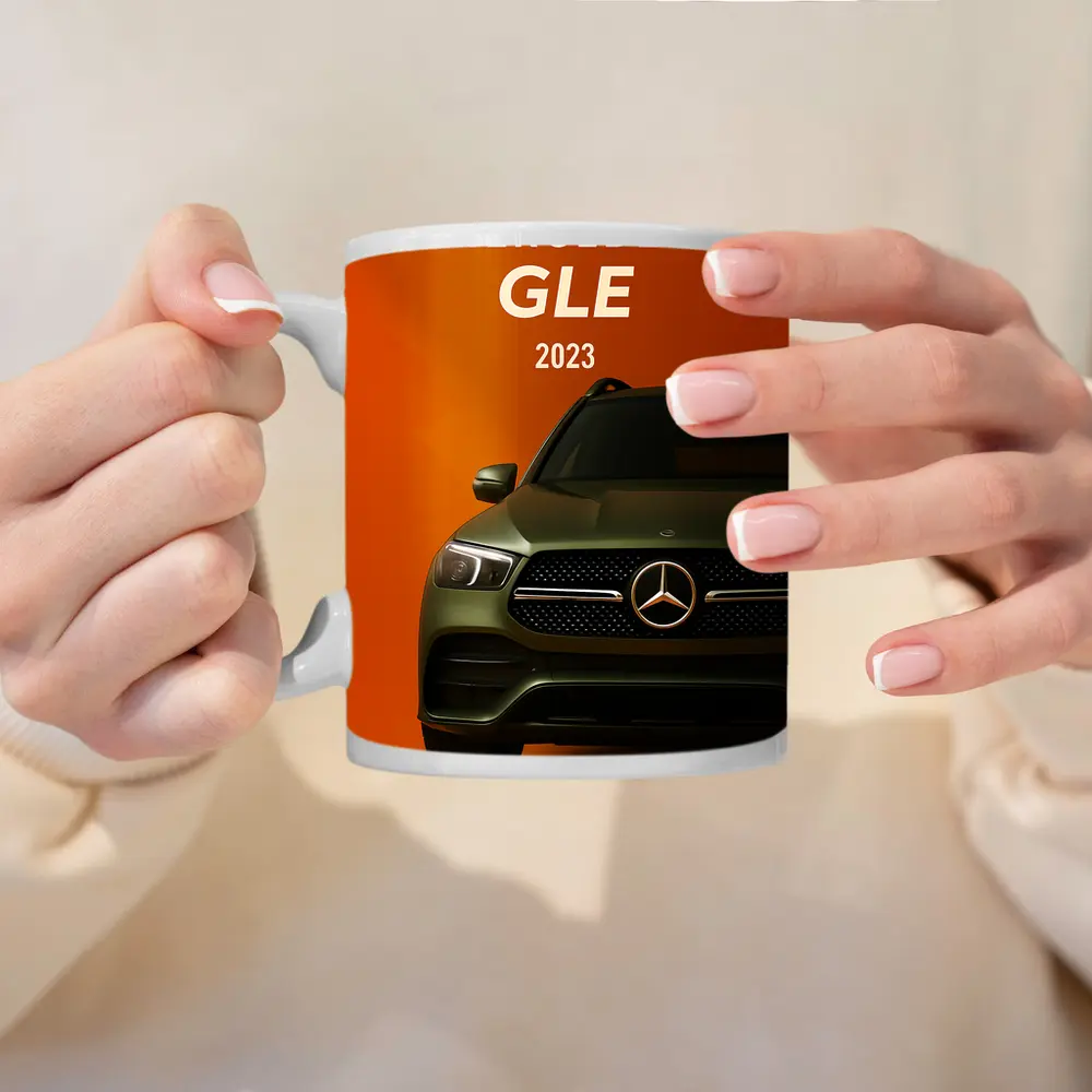 Mercedes GLE SUV Bold Orange Background – Mugs