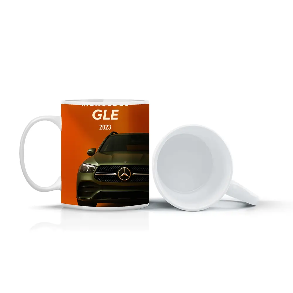 Mercedes GLE SUV Bold Orange Background – Mugs