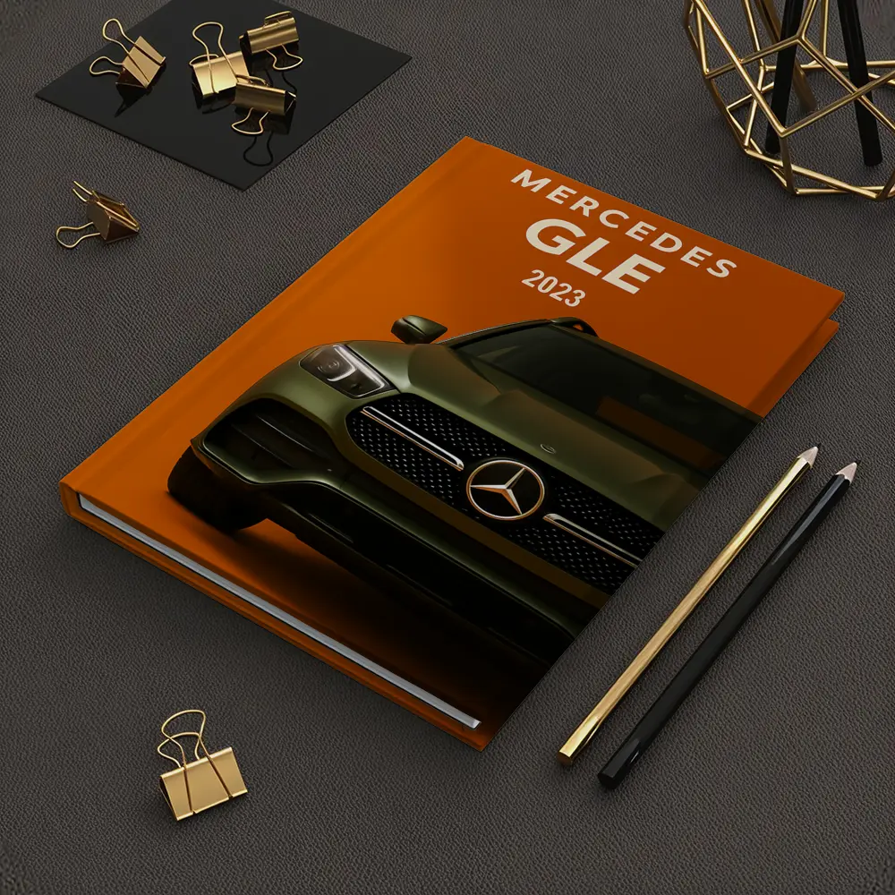 Mercedes GLE SUV Bold Orange Background – Notebooks