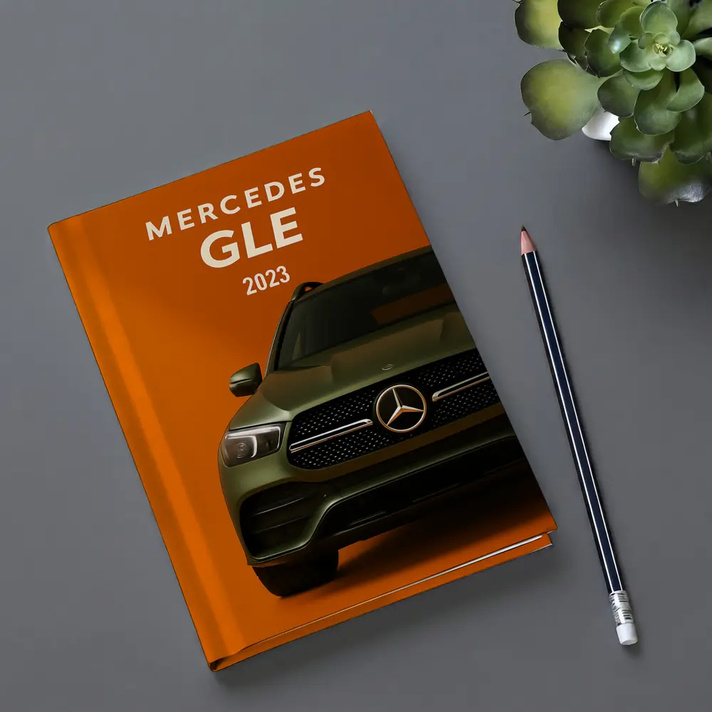 Mercedes GLE SUV Bold Orange Background – Notebooks