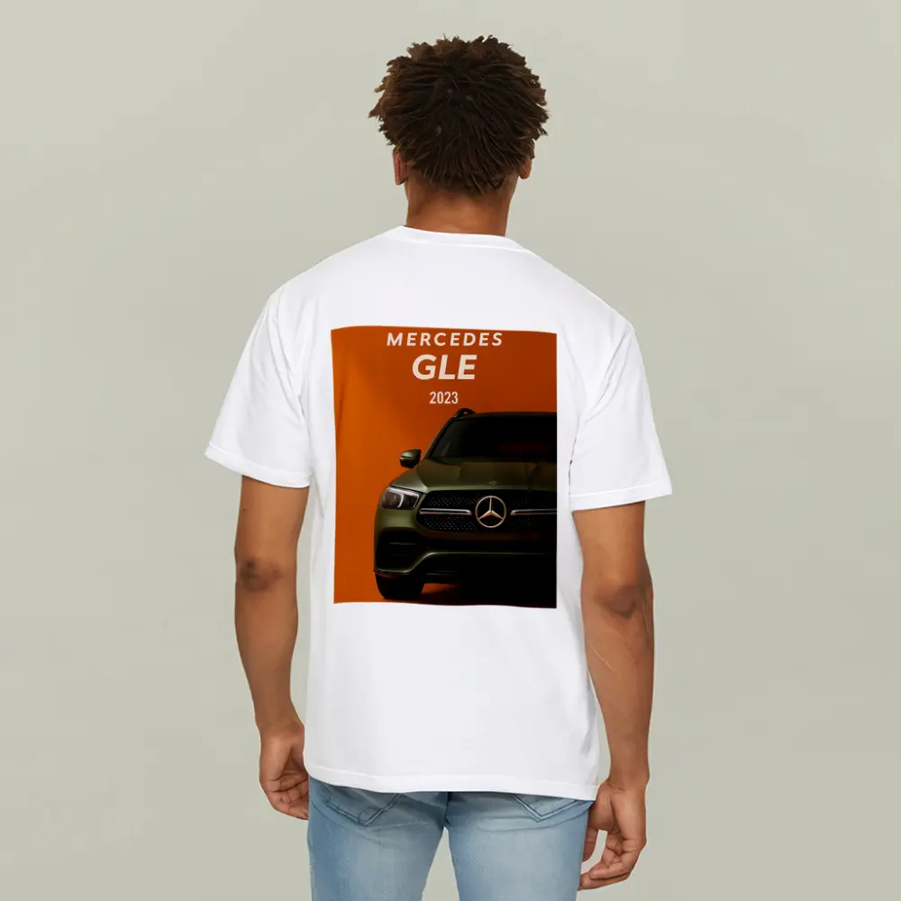 Mercedes GLE SUV Bold Orange Background – T-Shirts
