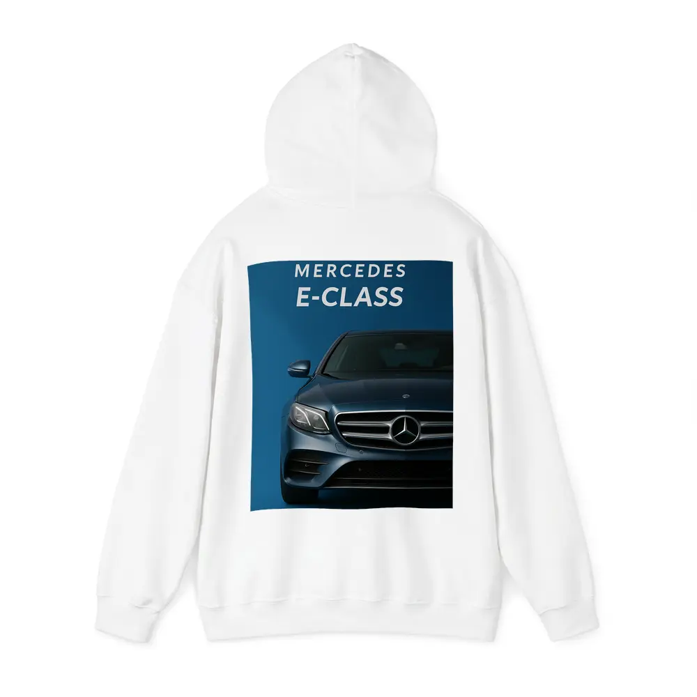 Mercedes E-Class Front View Blue Background – Hoodies