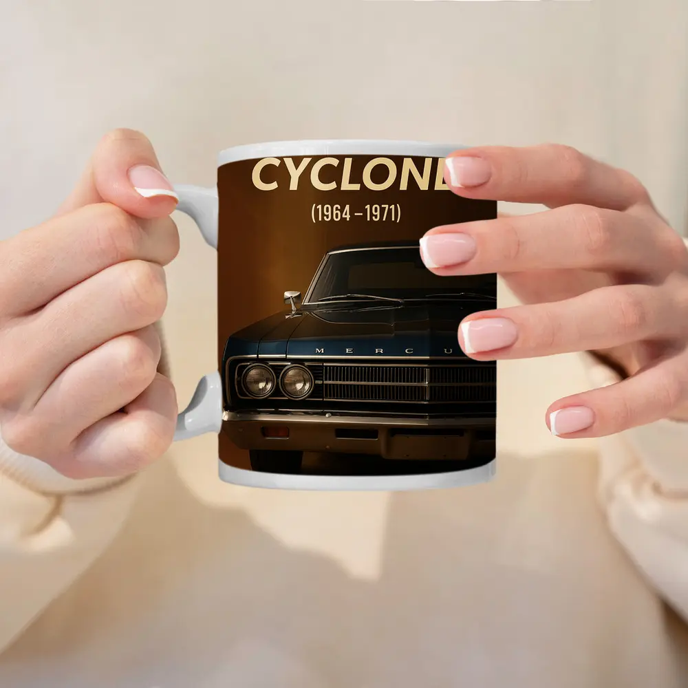 Mercury Cyclone Muscle Car Brown Background – Mugs