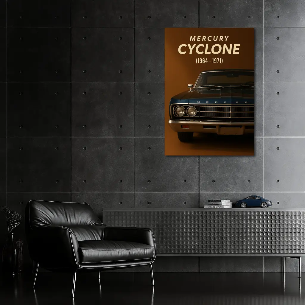 Mercury Cyclone Muscle Car Brown Background – Wall Art