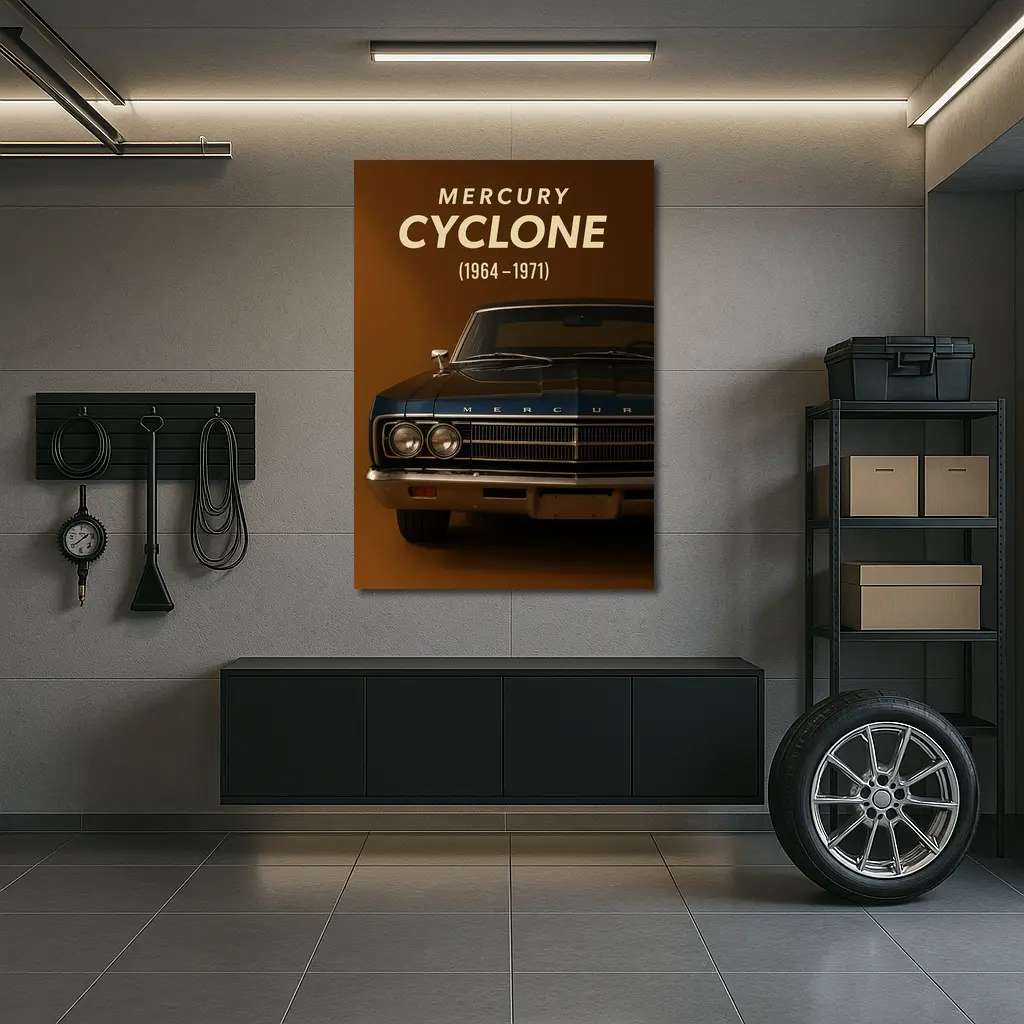 Mercury Cyclone Muscle Car Brown Background – Wall Art