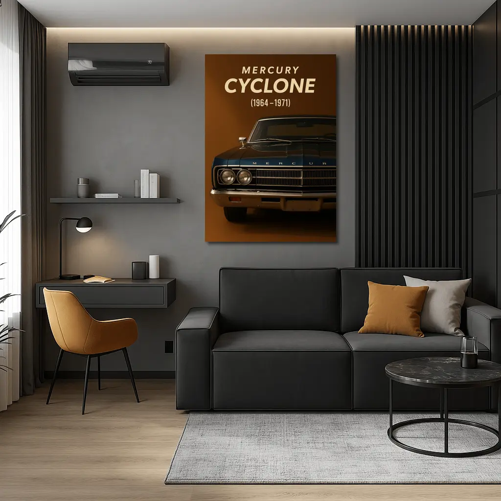Mercury Cyclone Muscle Car Brown Background – Wall Art