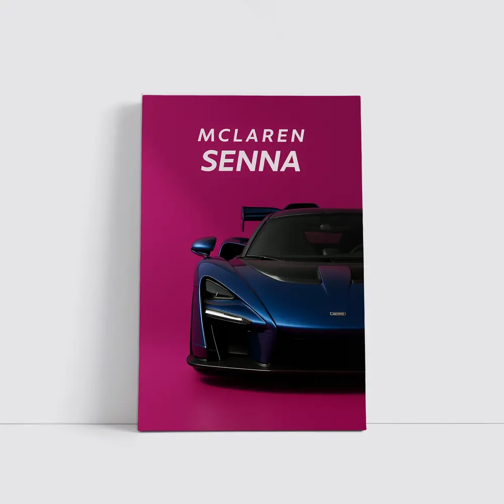McLaren Senna Blue Supercar Pink Background – Wall Art