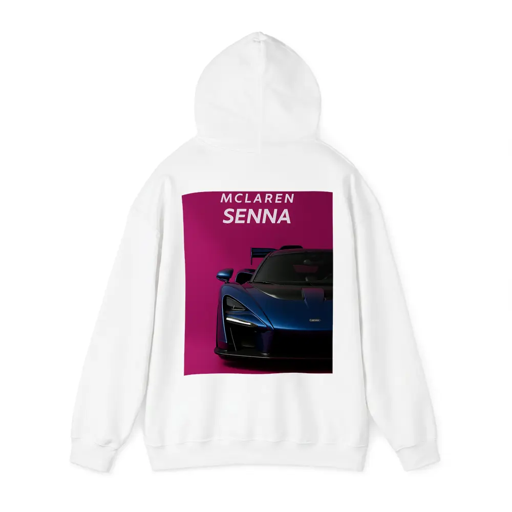 McLaren Senna Blue Supercar Pink Background – Hoodies