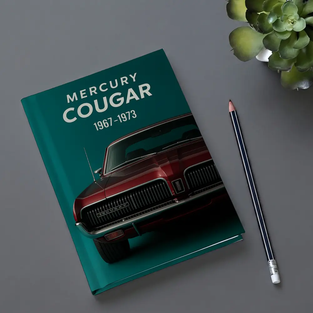 Mercury Cougar Classic Muscle Car Teal Background – Notebooks