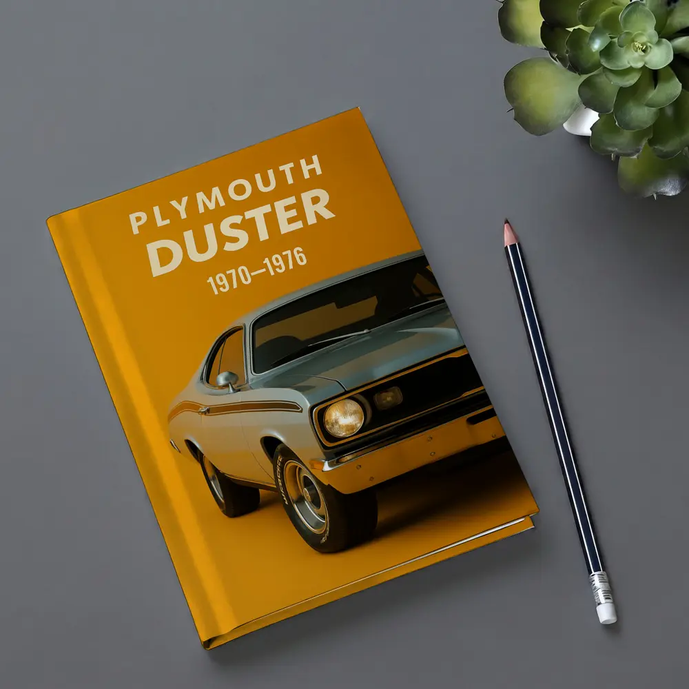 Plymouth Duster Muscle Car Yellow Background – Notebooks