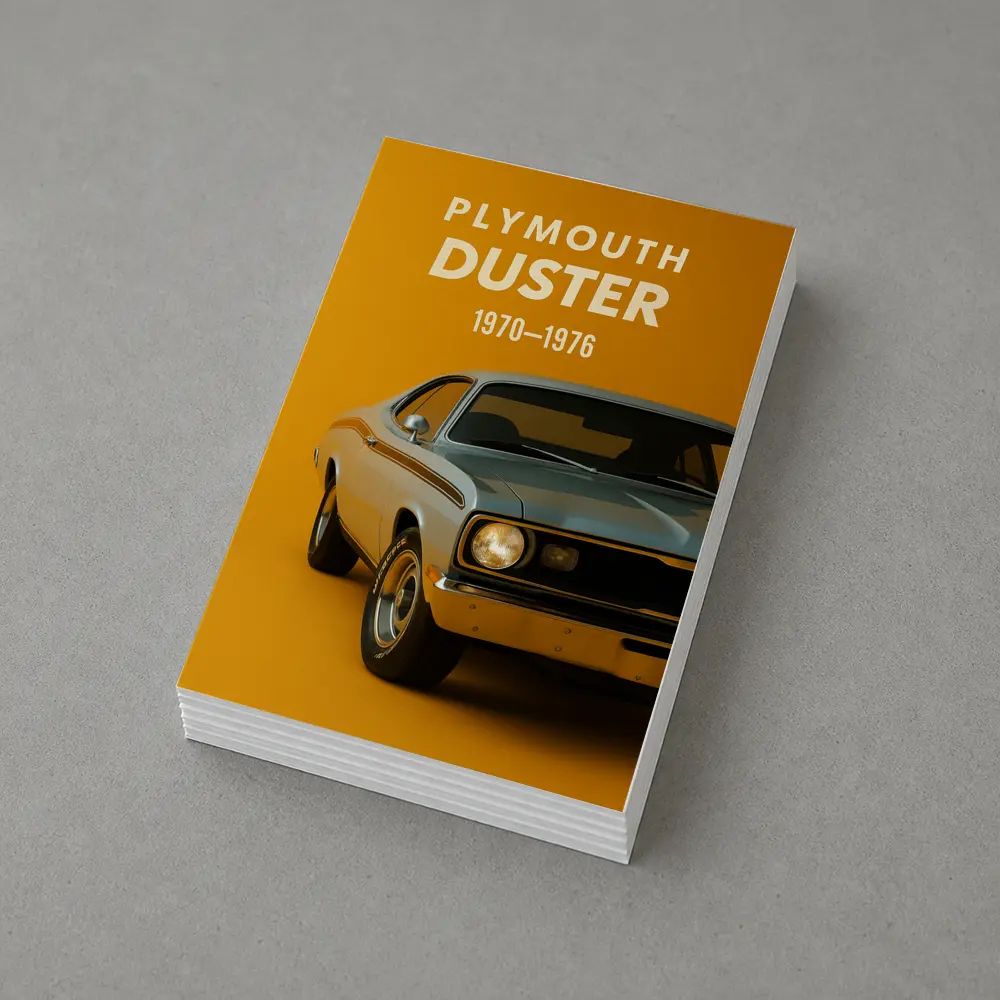 Plymouth Duster Muscle Car Yellow Background – Postcards