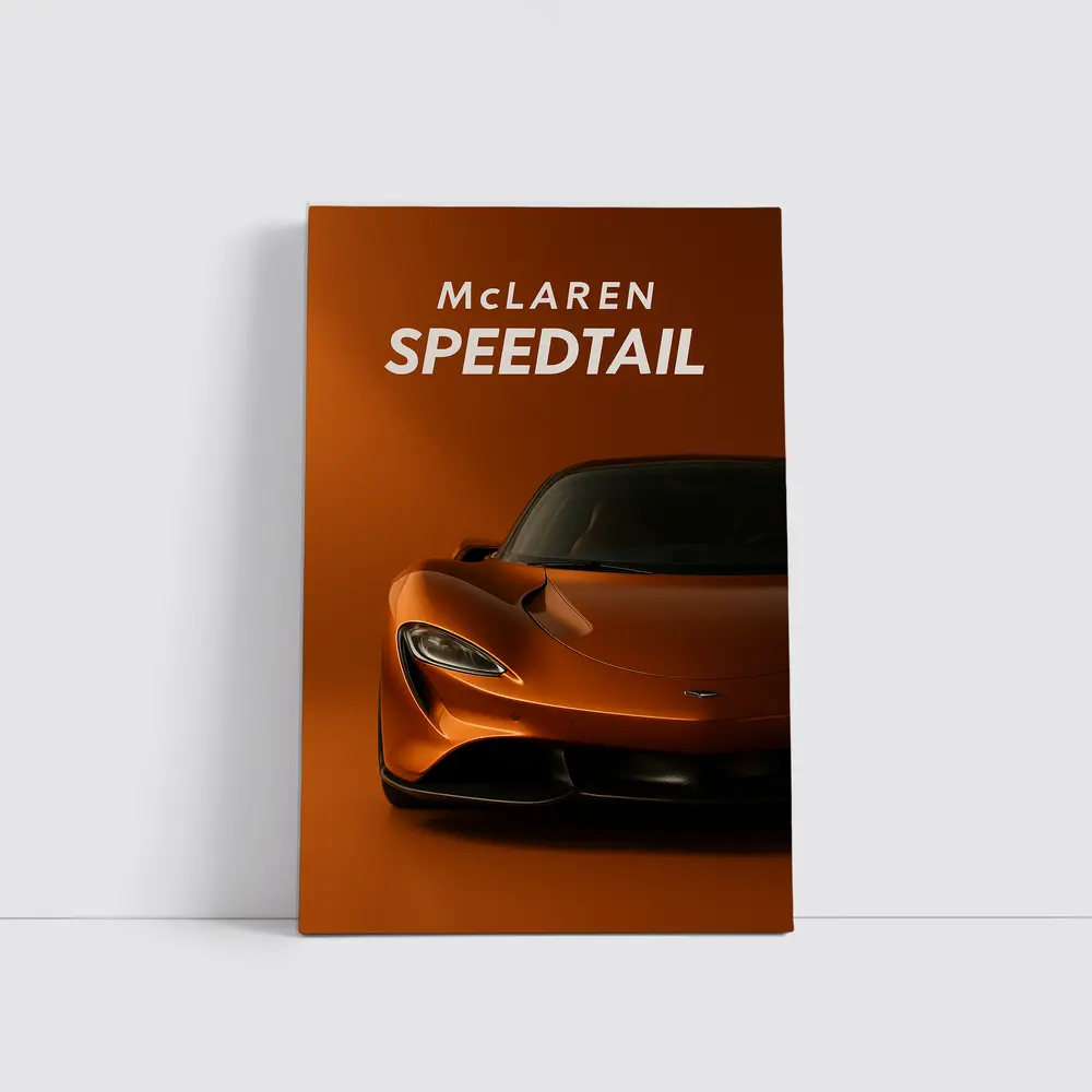 McLaren Speedtail Supercar Orange Studio – Wall Art