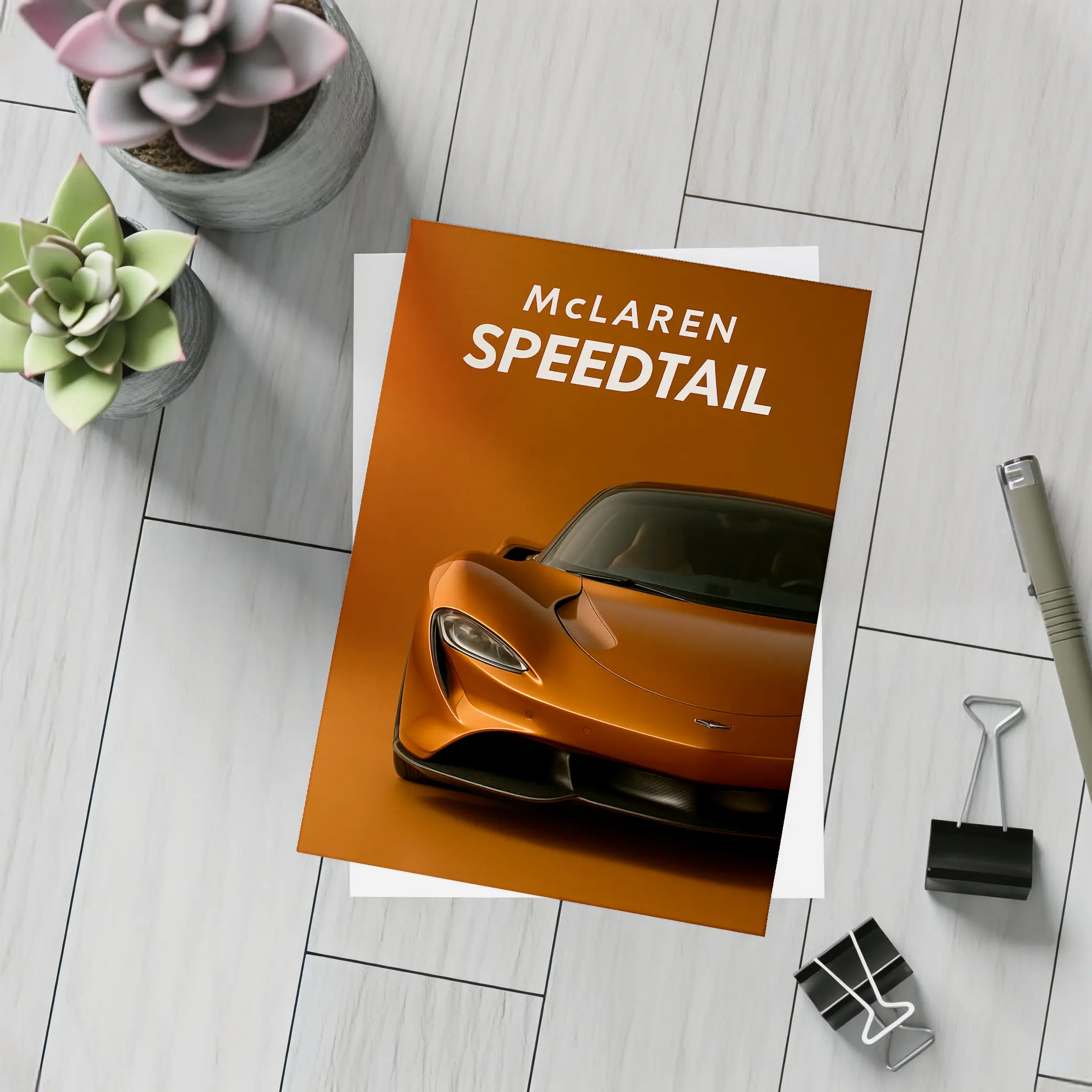McLaren Speedtail Supercar Orange Studio – Postcards