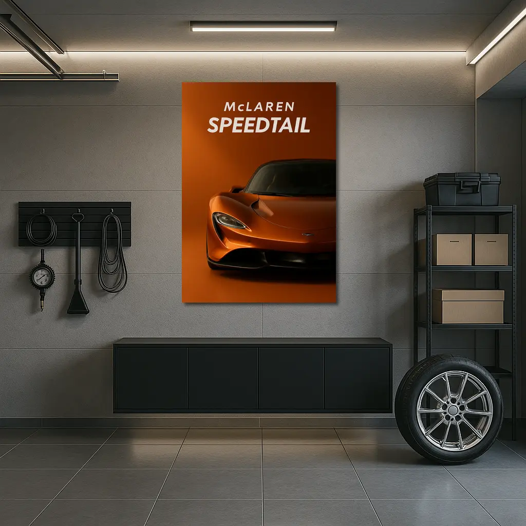 McLaren Speedtail Supercar Orange Studio – Wall Art