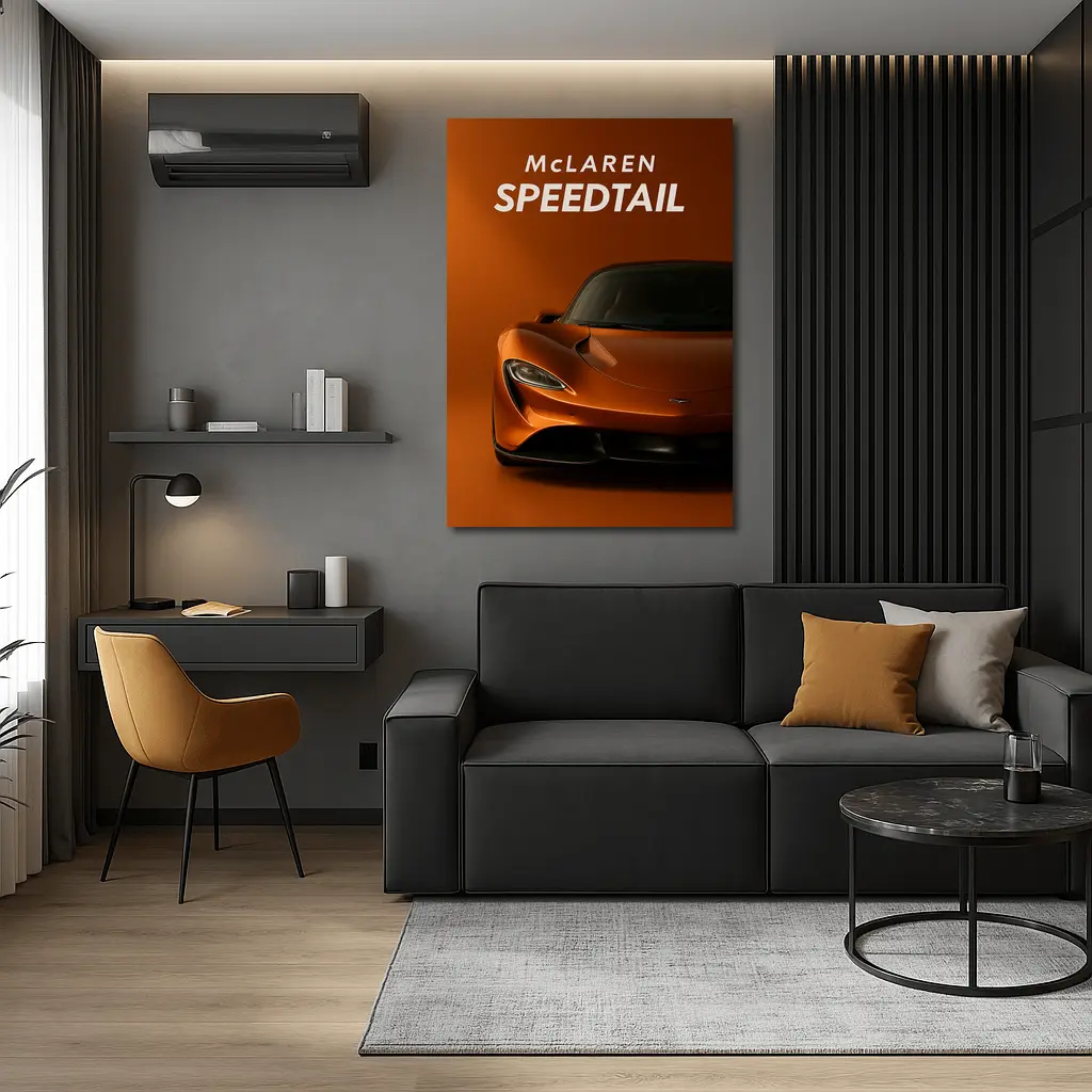 McLaren Speedtail Supercar Orange Studio – Wall Art