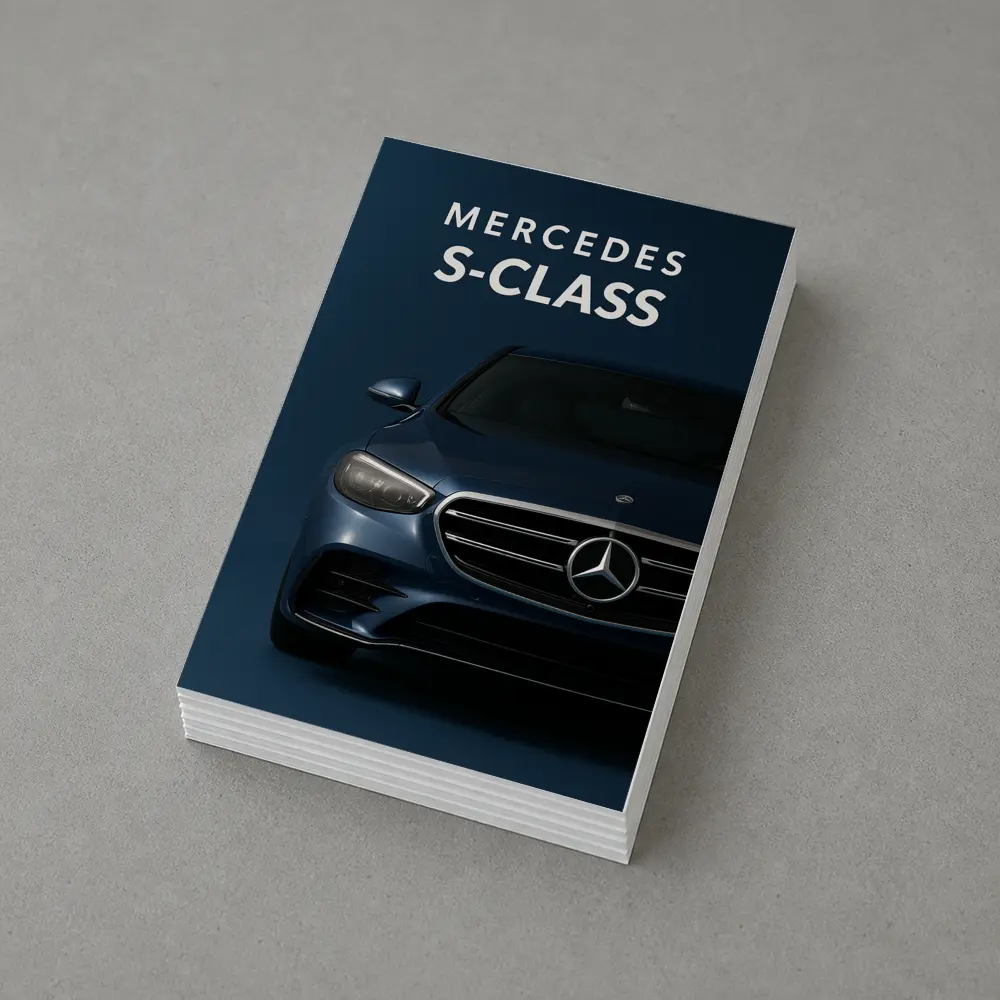 Mercedes S-Class Front View Dark Blue – Postcards