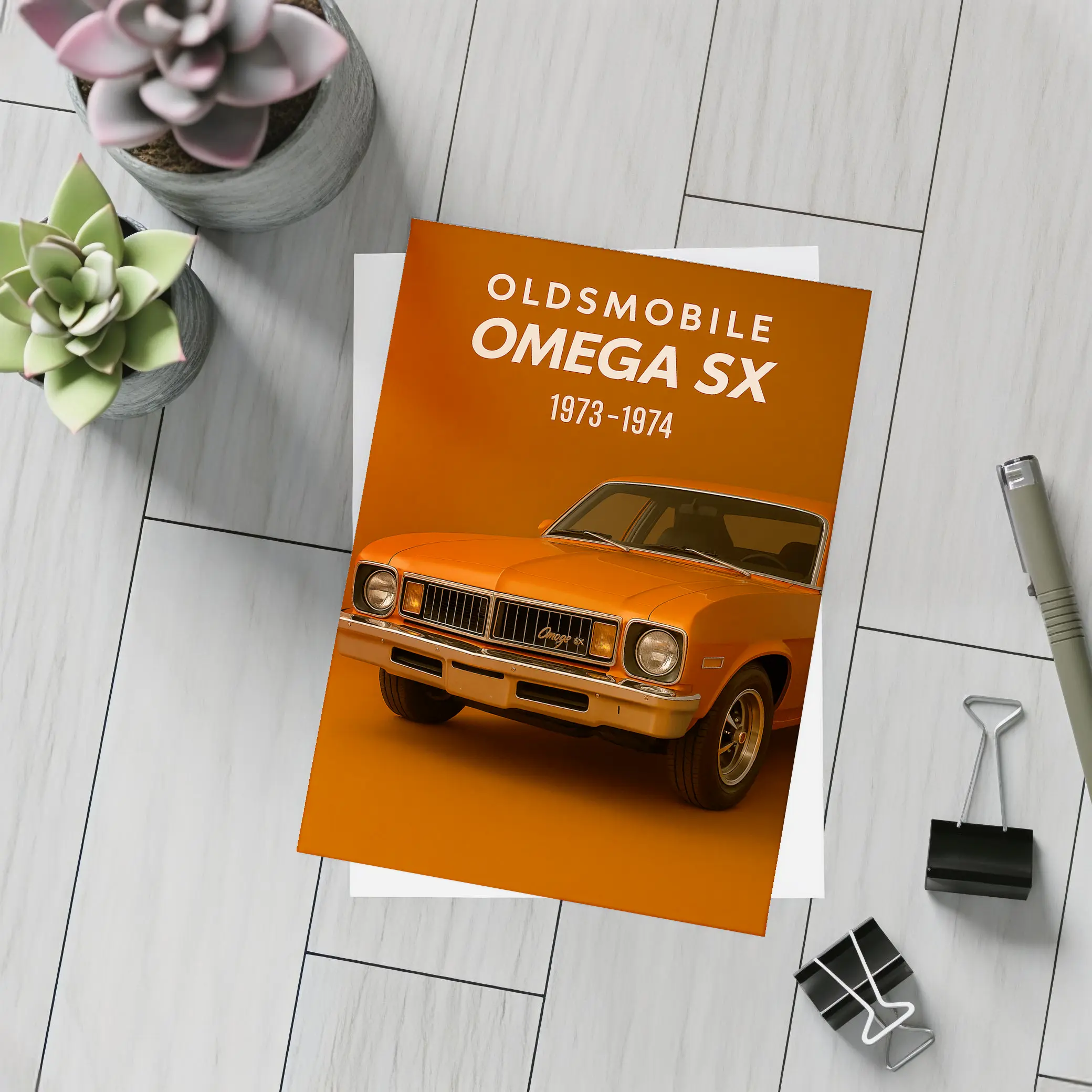Oldsmobile Omega SX Classic Muscle Car Orange – Postcards