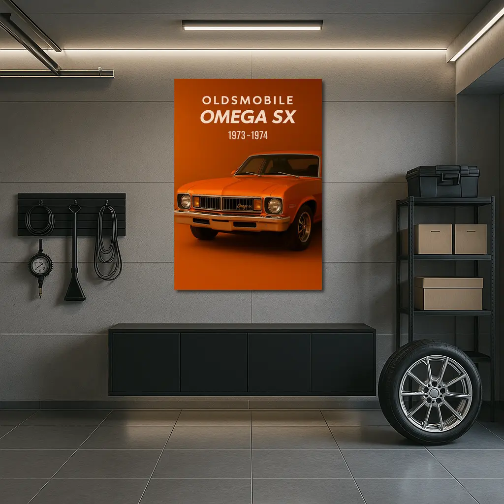 Oldsmobile Omega SX Classic Muscle Car Orange – Wall Art